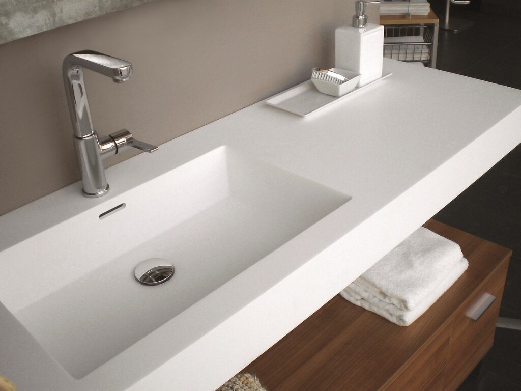 Acrylic countertop with sink