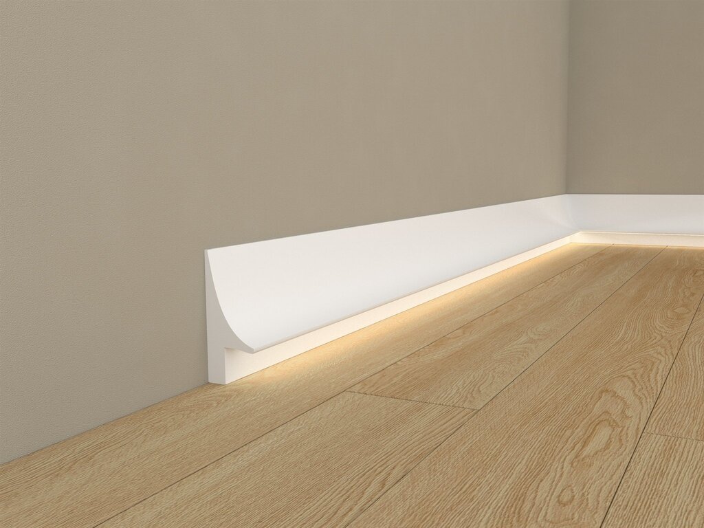 Aluminum baseboard with lighting