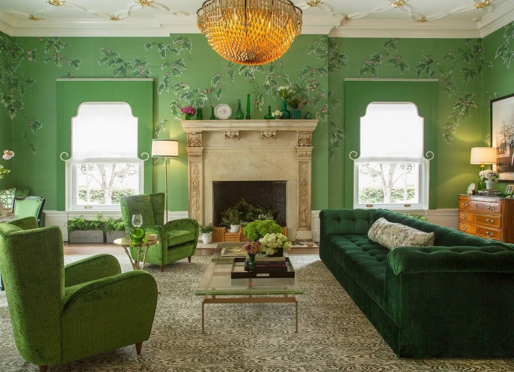 English green color in the interior