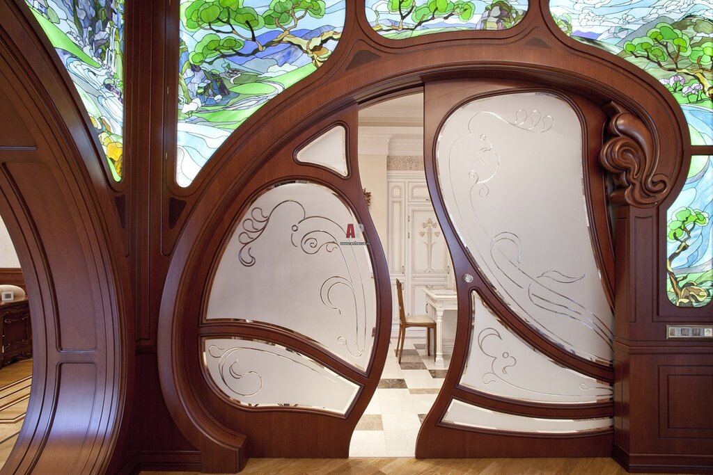 Arched wooden windows