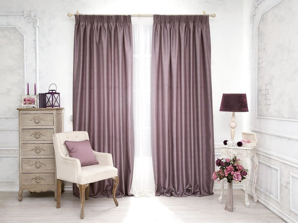 Satin curtains