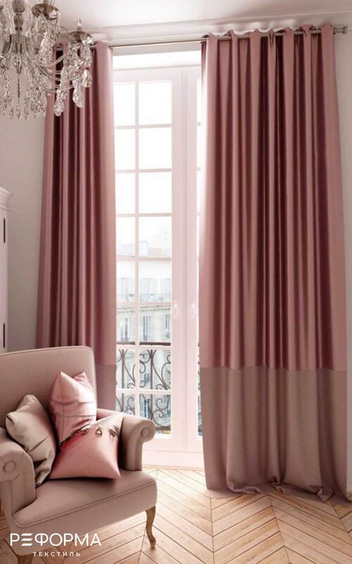 Satin curtains for the living room