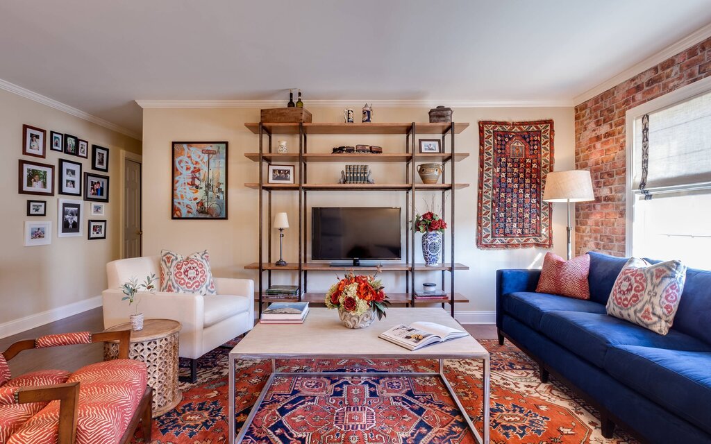 Grandmother's rug in a modern interior