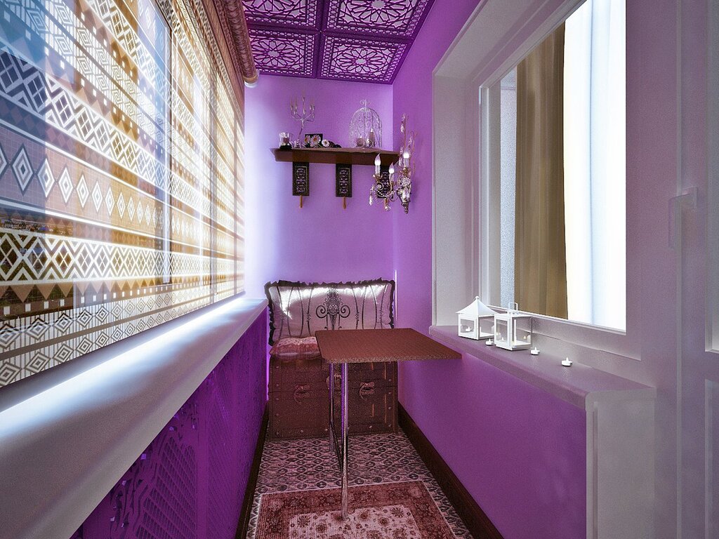 Balcony in purple color