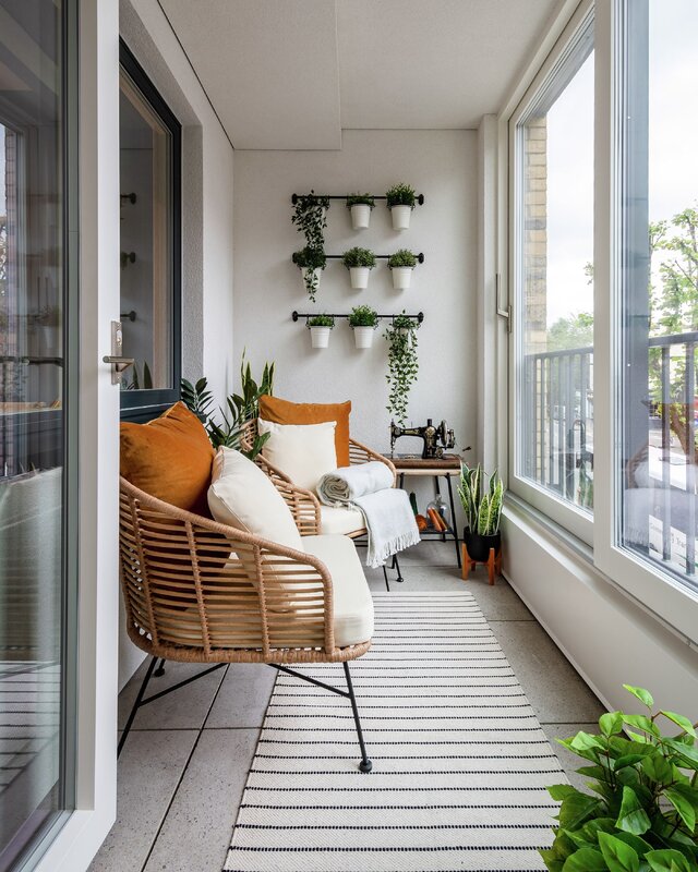 A balcony in a modern style