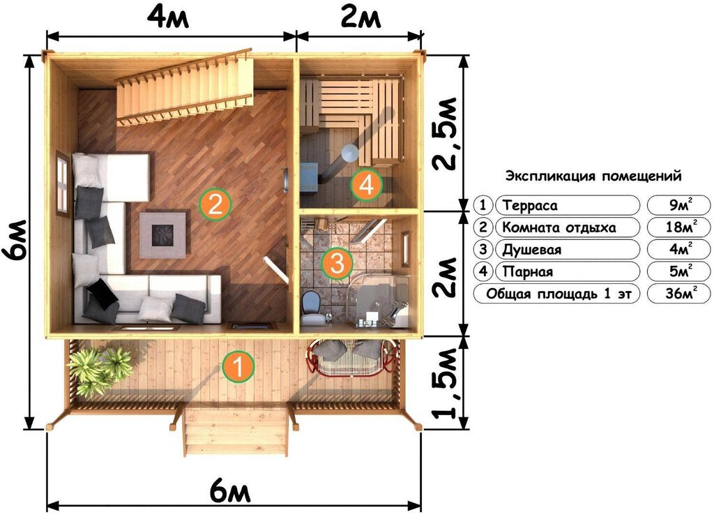 Bathhouse with a room