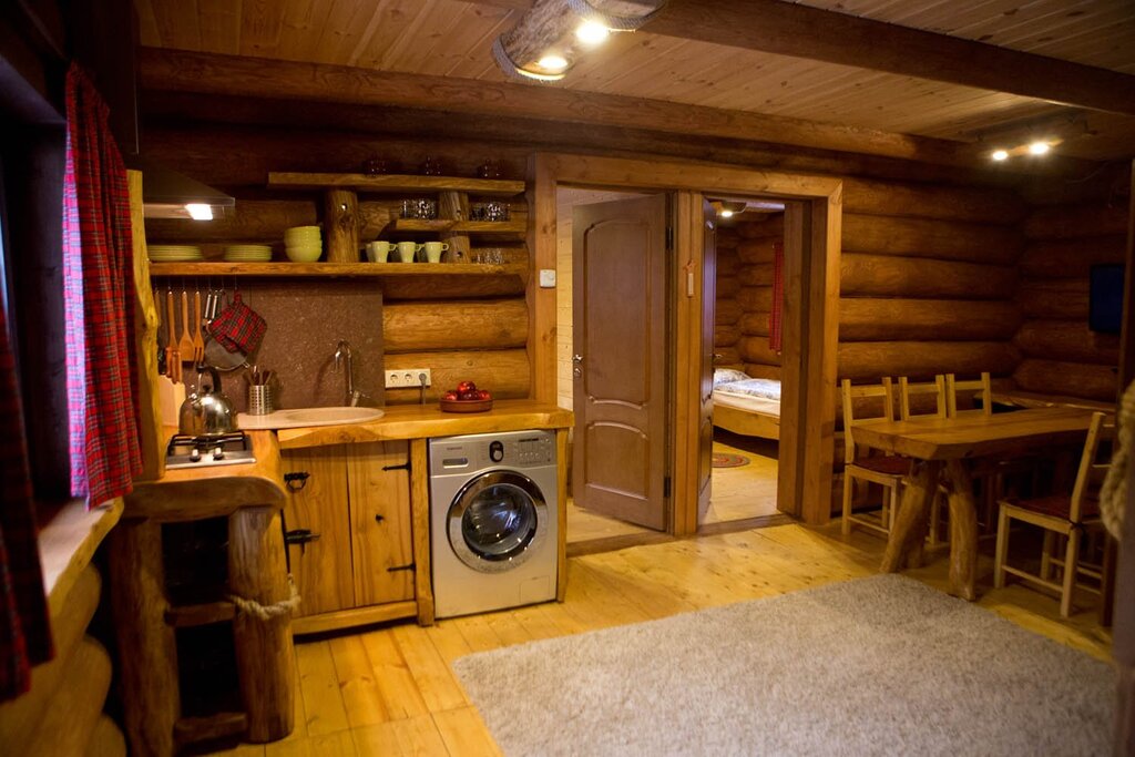 A bathhouse with a living room