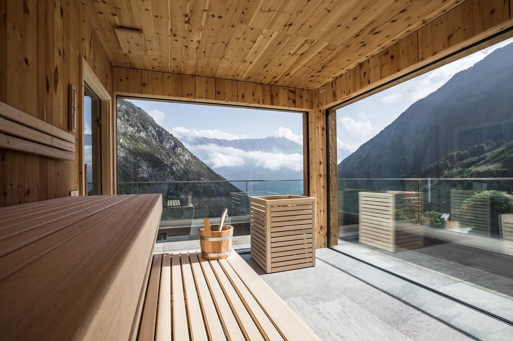 Sauna with panoramic windows 63 фото