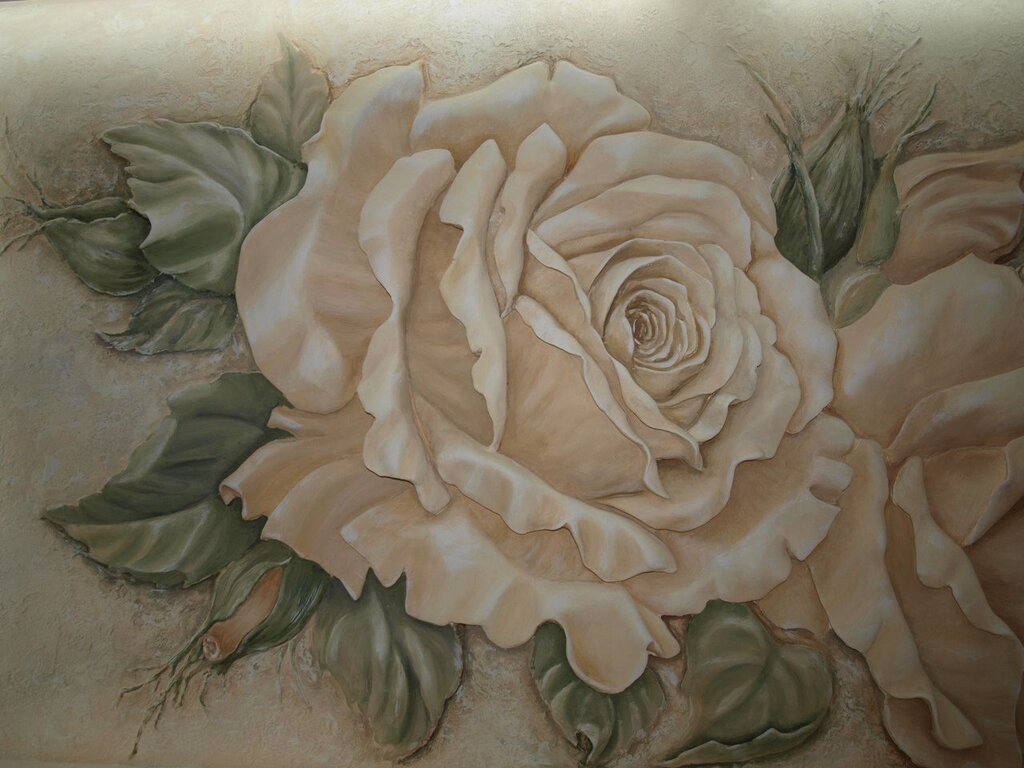 Bas-relief of a rose