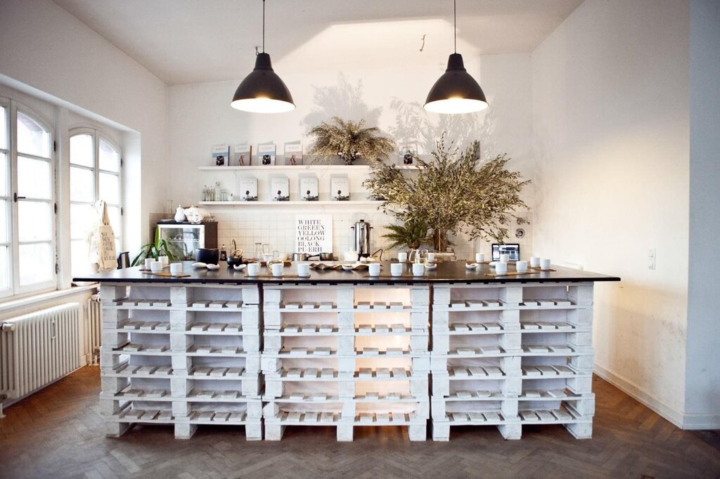 Bar counter made of pallets