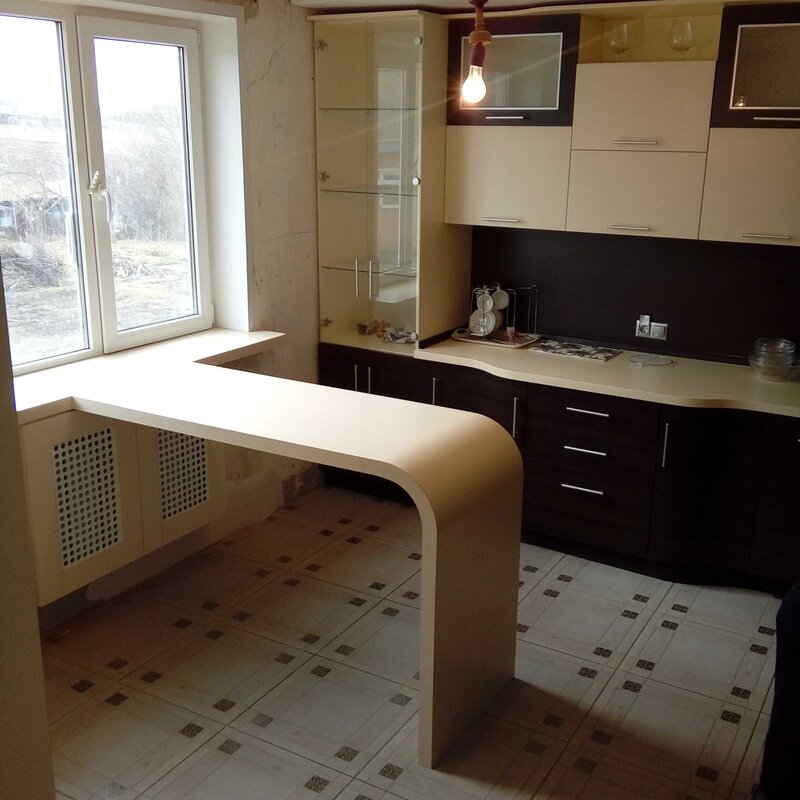 A bar counter made from a windowsill