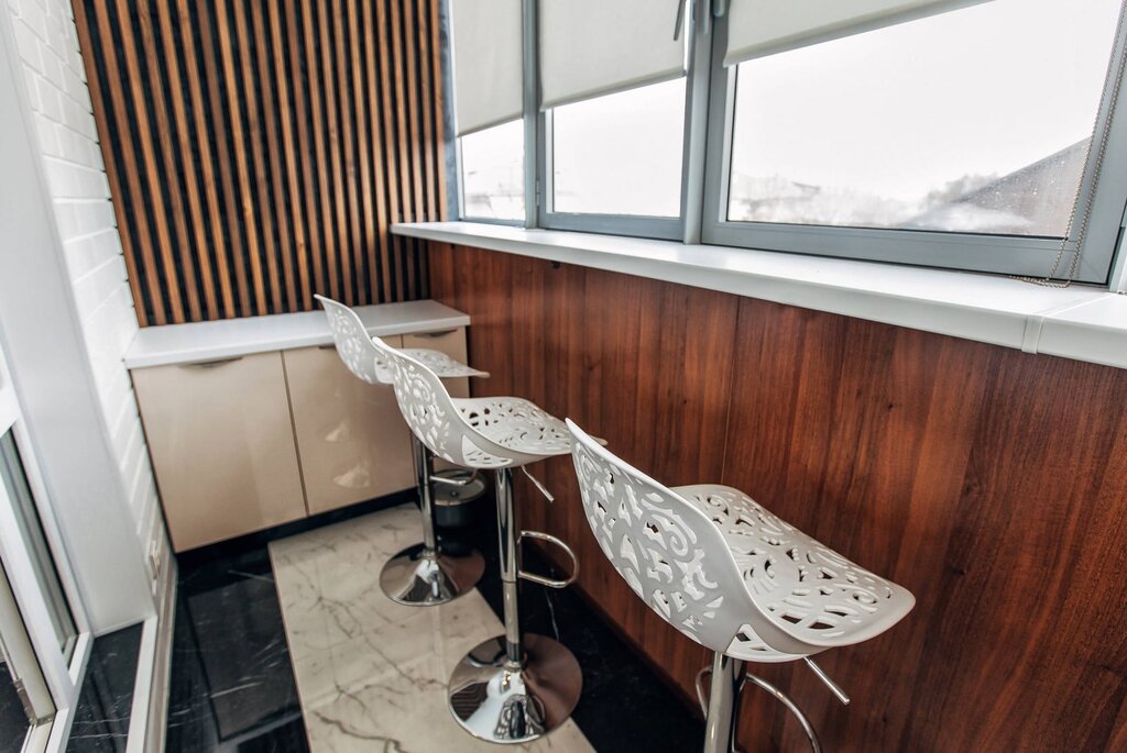 Bar stools on the balcony