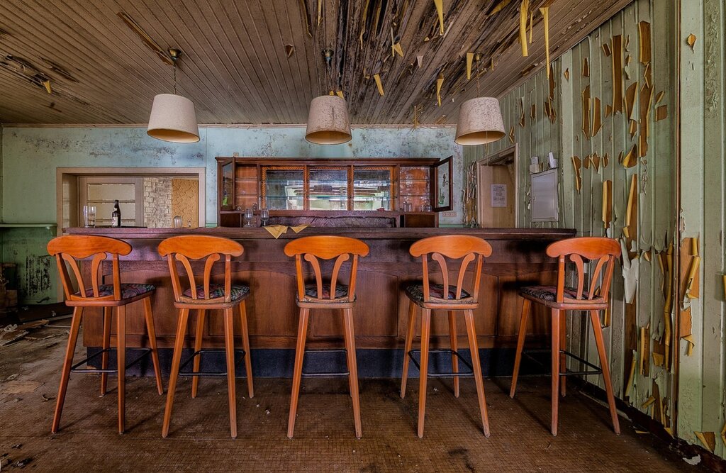 Bar stools in the interior