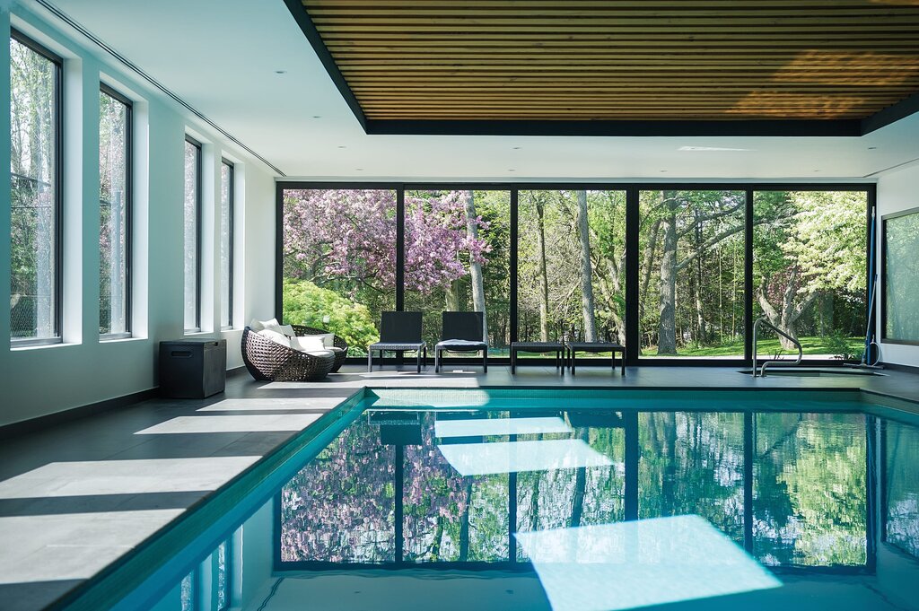 Pool with panoramic windows