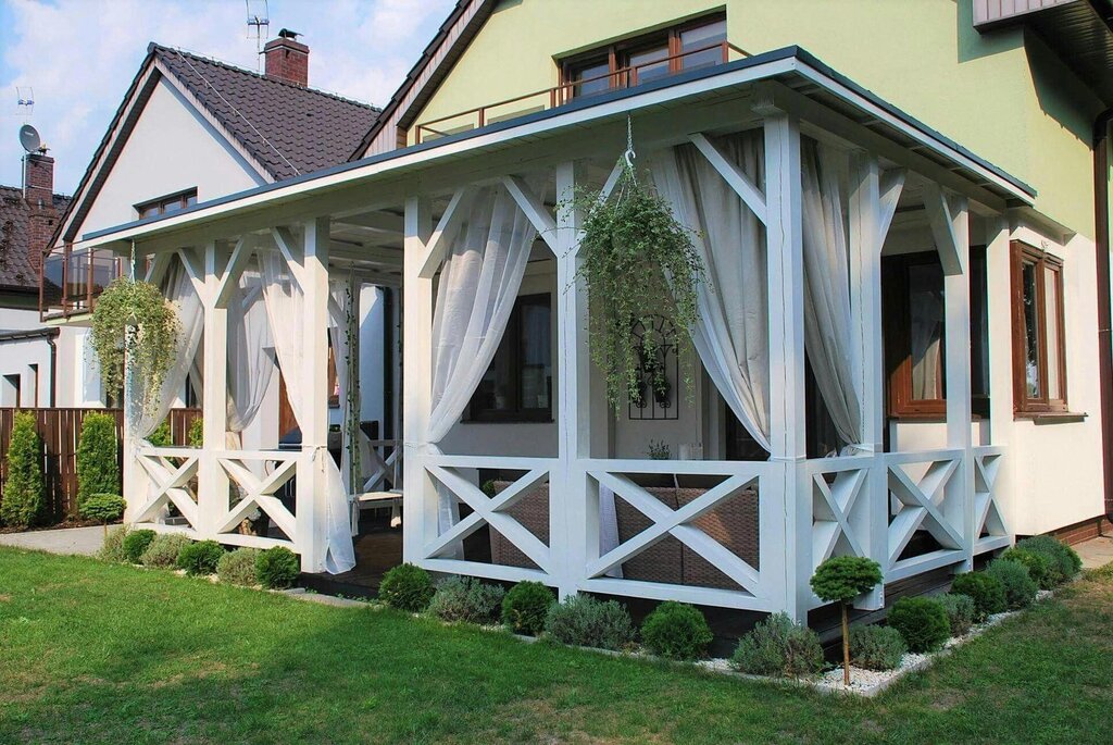 White wooden veranda