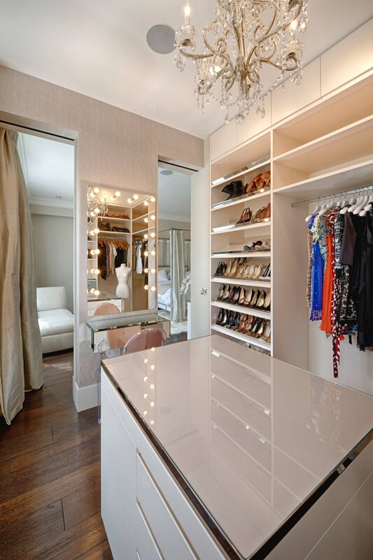 White walk-in closet