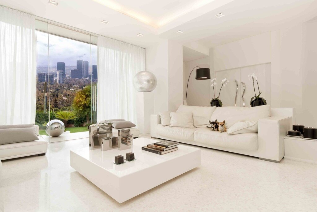 White living room in a modern style