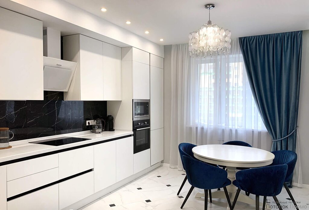 White kitchen living room