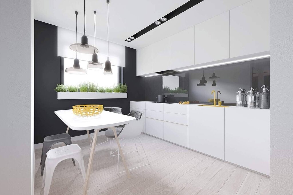 White kitchen in Minimalist style 31 фото