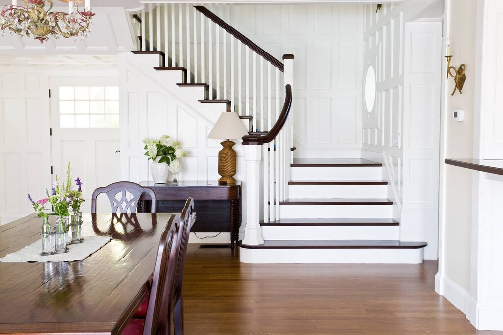 White staircase in the interior