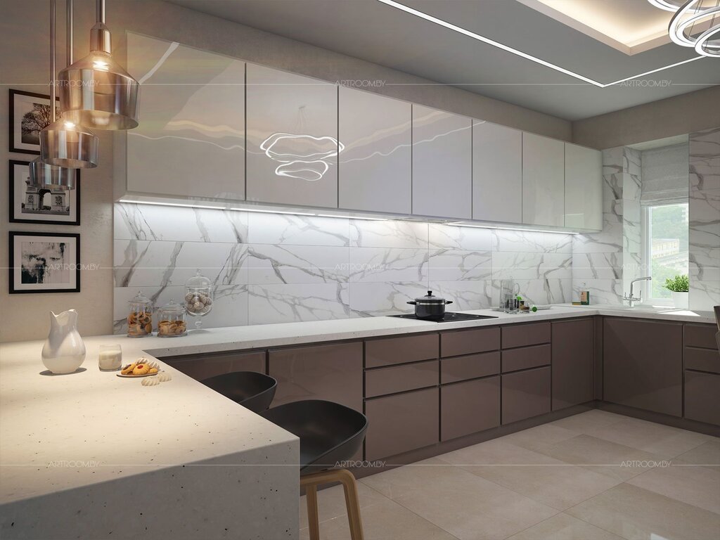 White marble kitchen