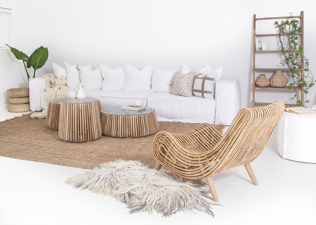 White wicker furniture