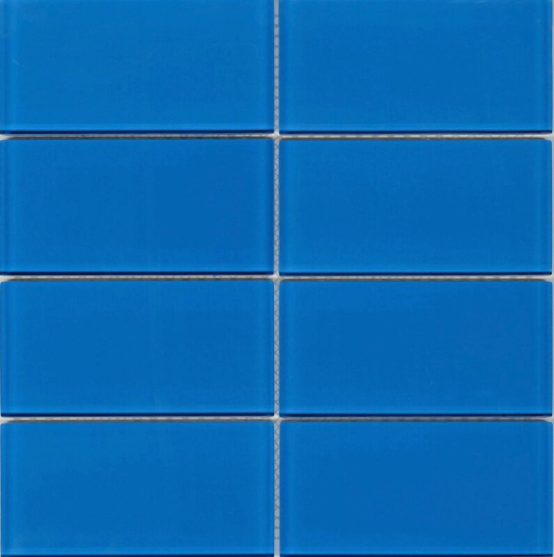 White tile with blue grout