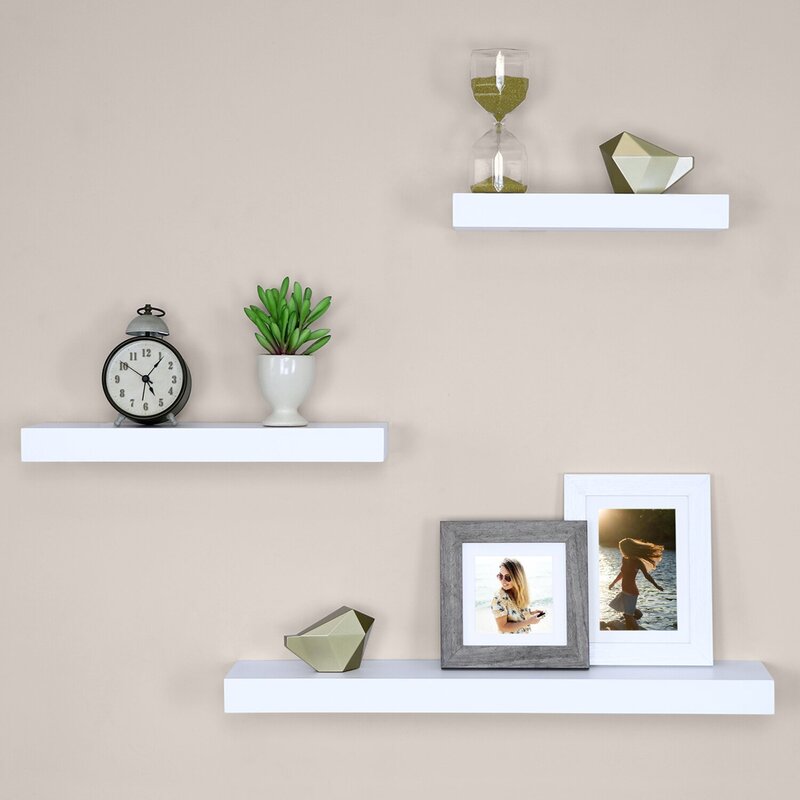 White shelf on the wall