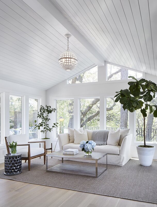 White paneling on the ceiling