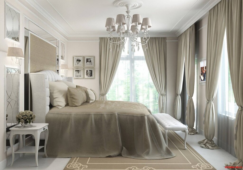 White curtains in the interior