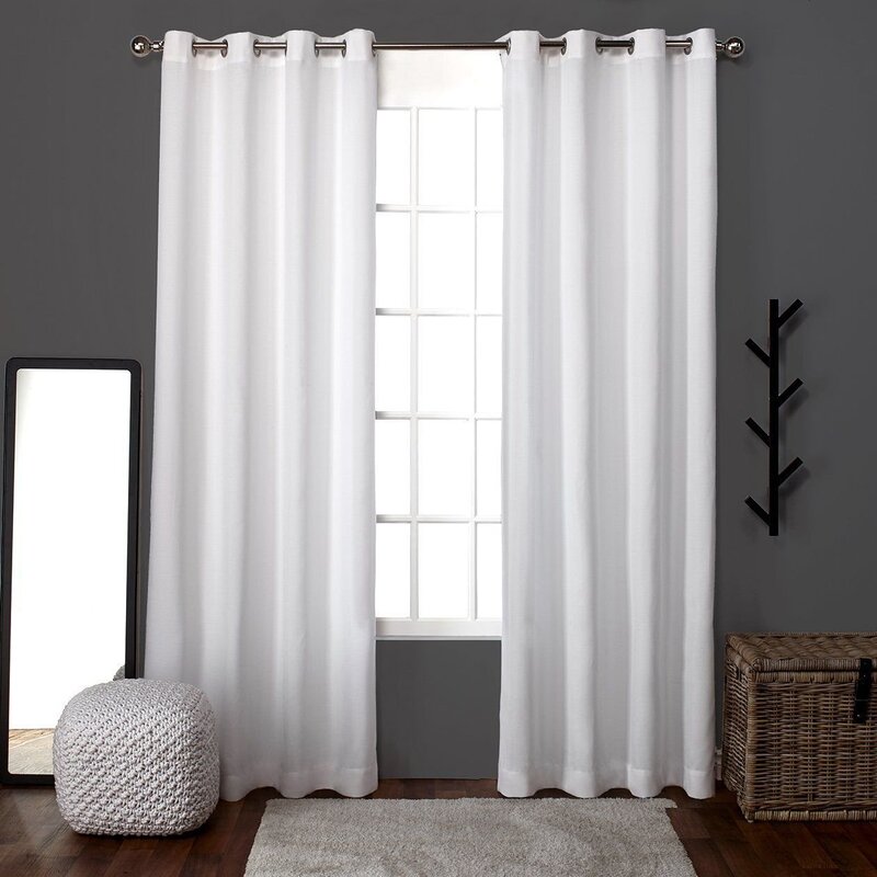 White curtains with grommets