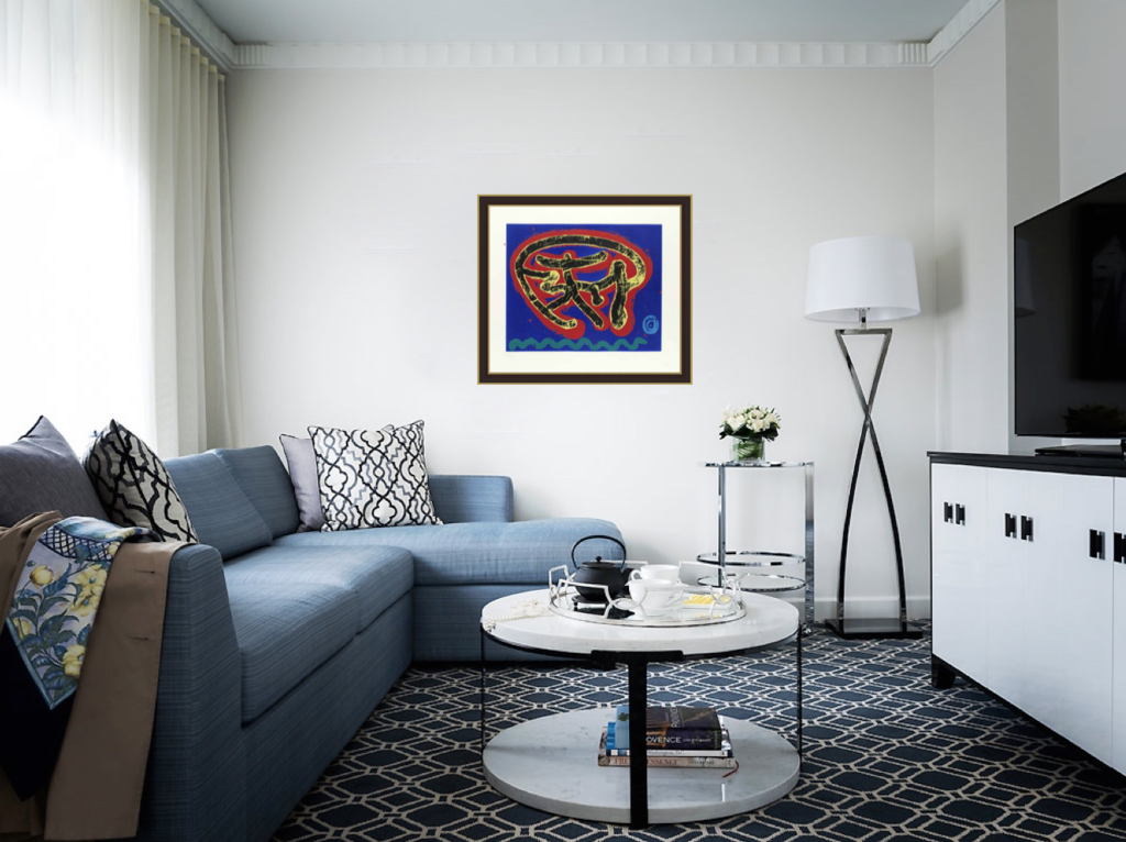 A white sofa in the living room interior