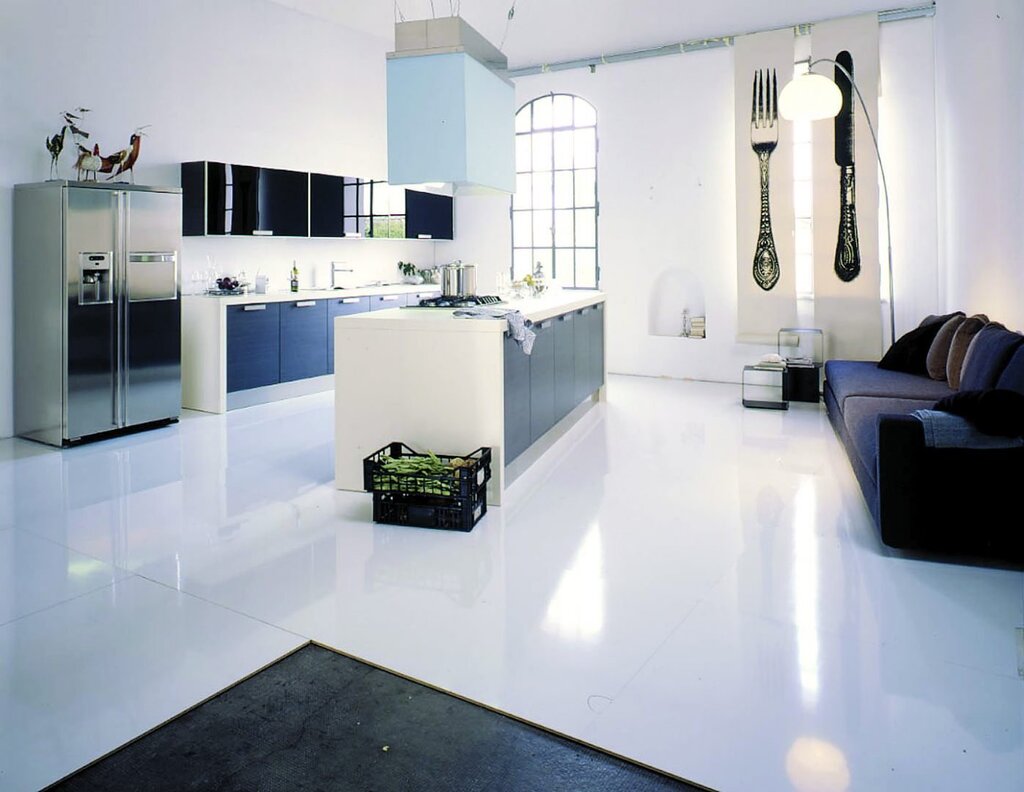 White glossy laminate