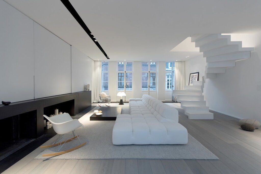 White interior of the house