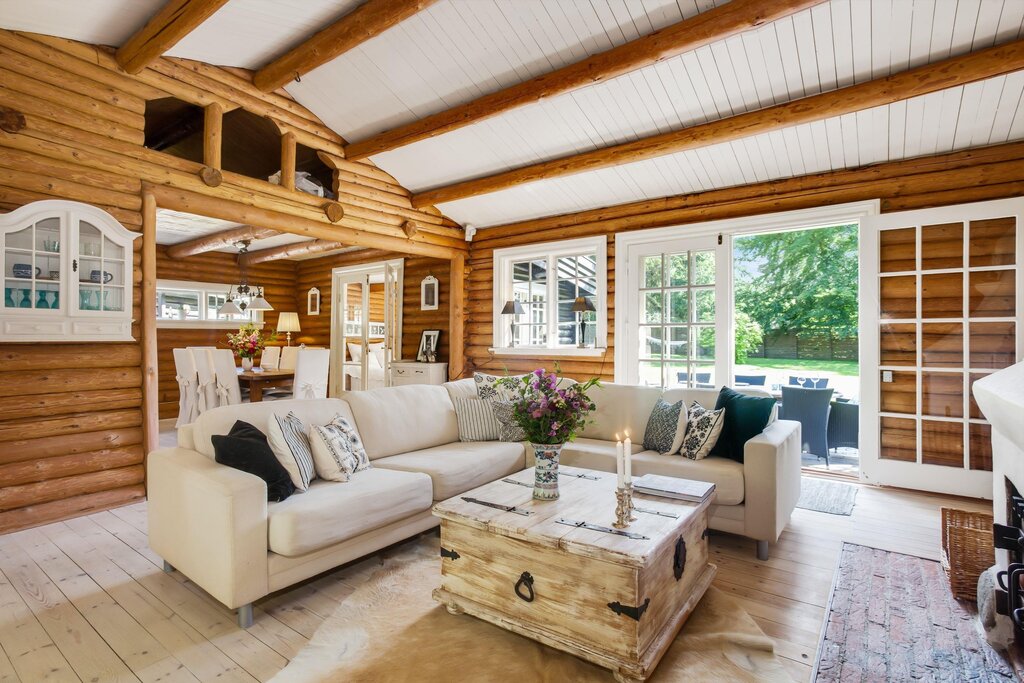 White interior in a wooden house