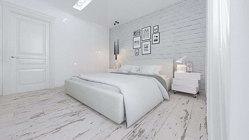 White laminate on the wall in the interior