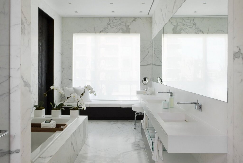 White marble in the interior