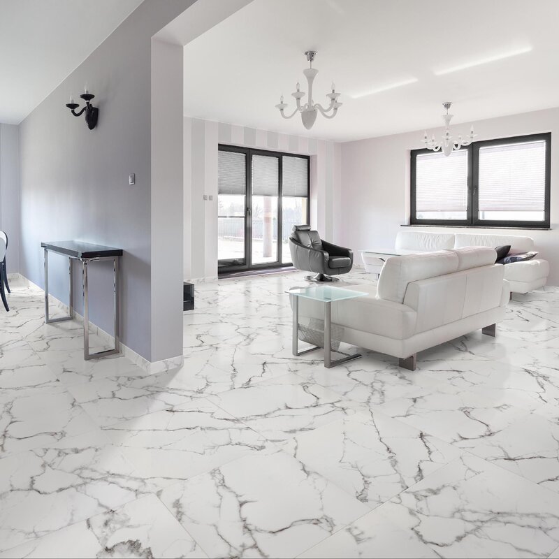 White marble floor