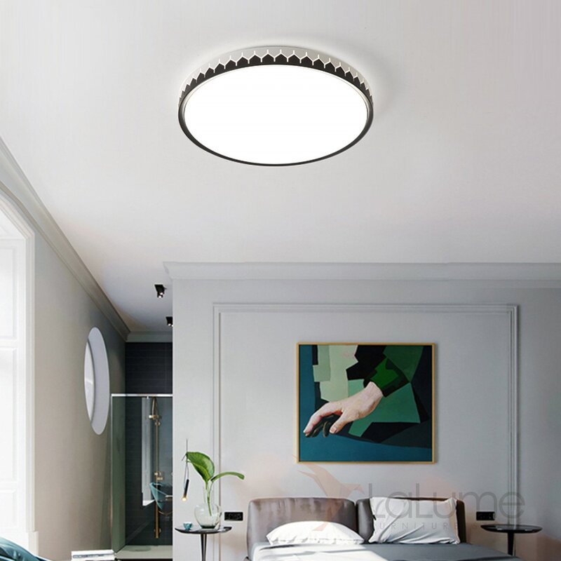 White stretch ceiling with lighting