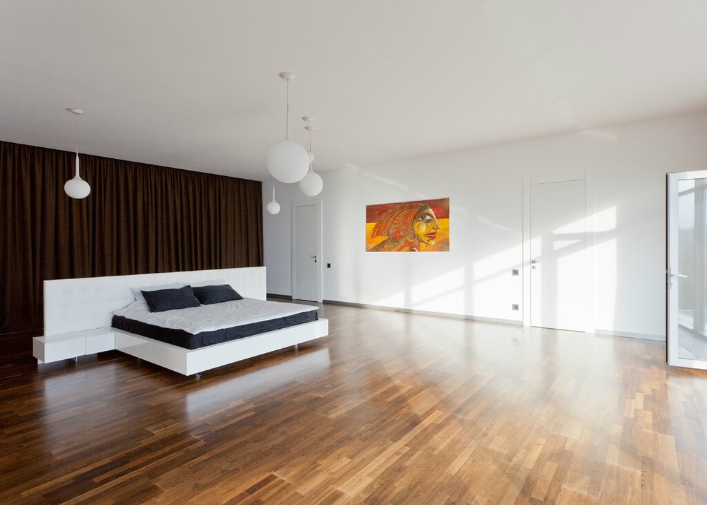 White parquet in the interior 42 фото