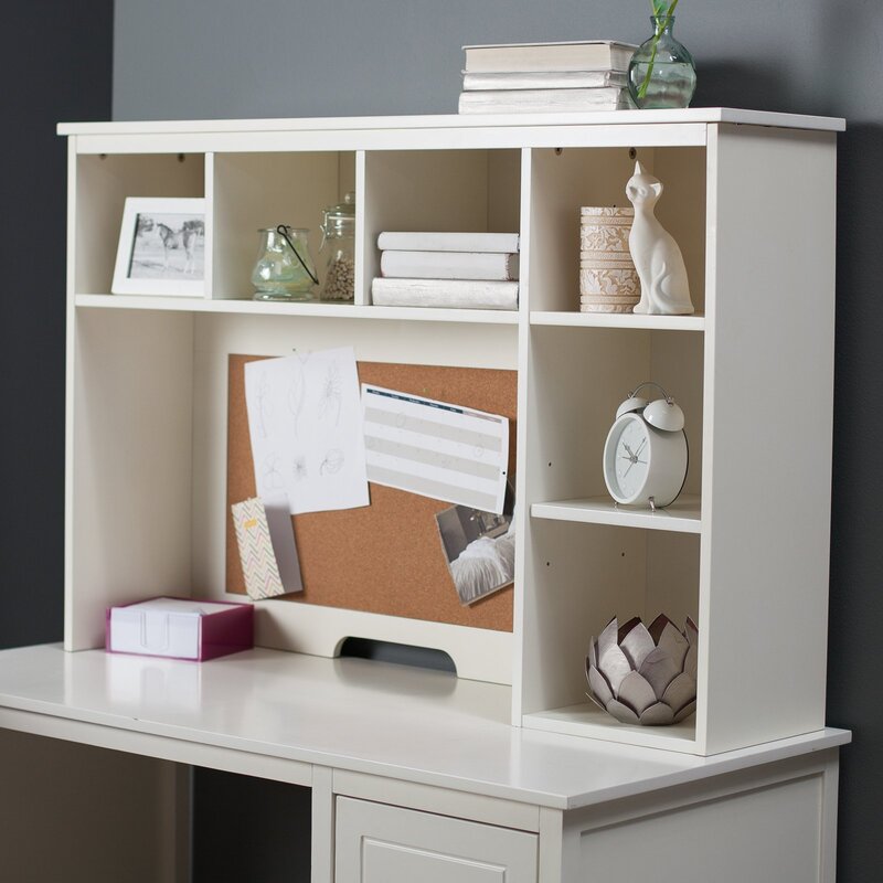 White writing desk with shelves