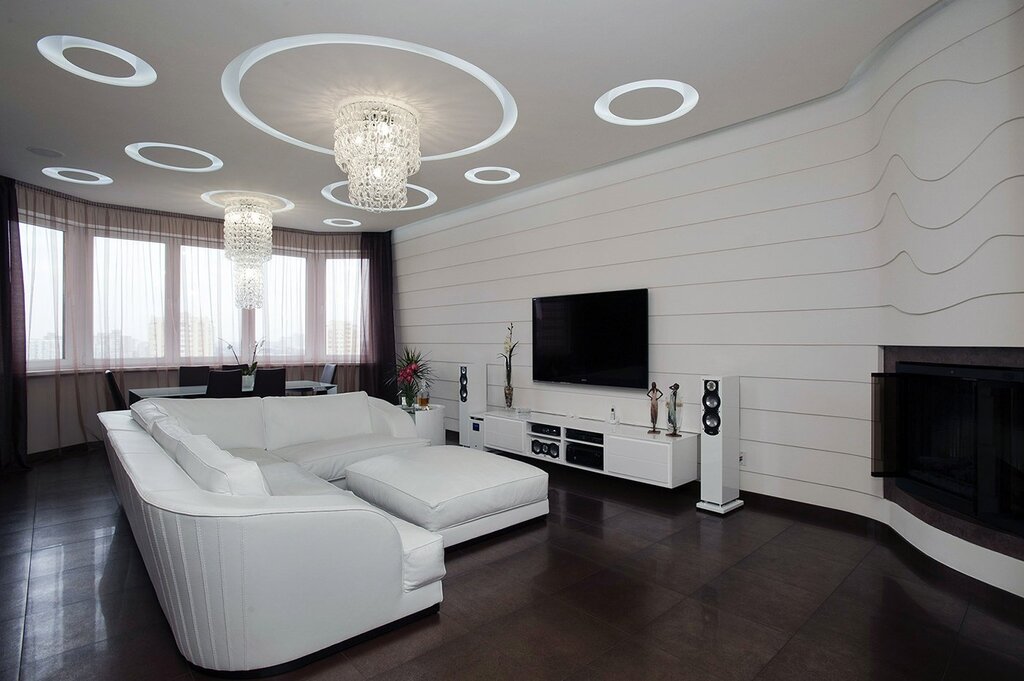 White ceiling with a black insert