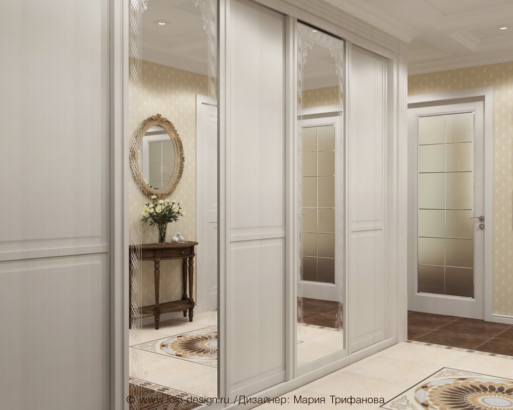 White sliding wardrobe for the hallway