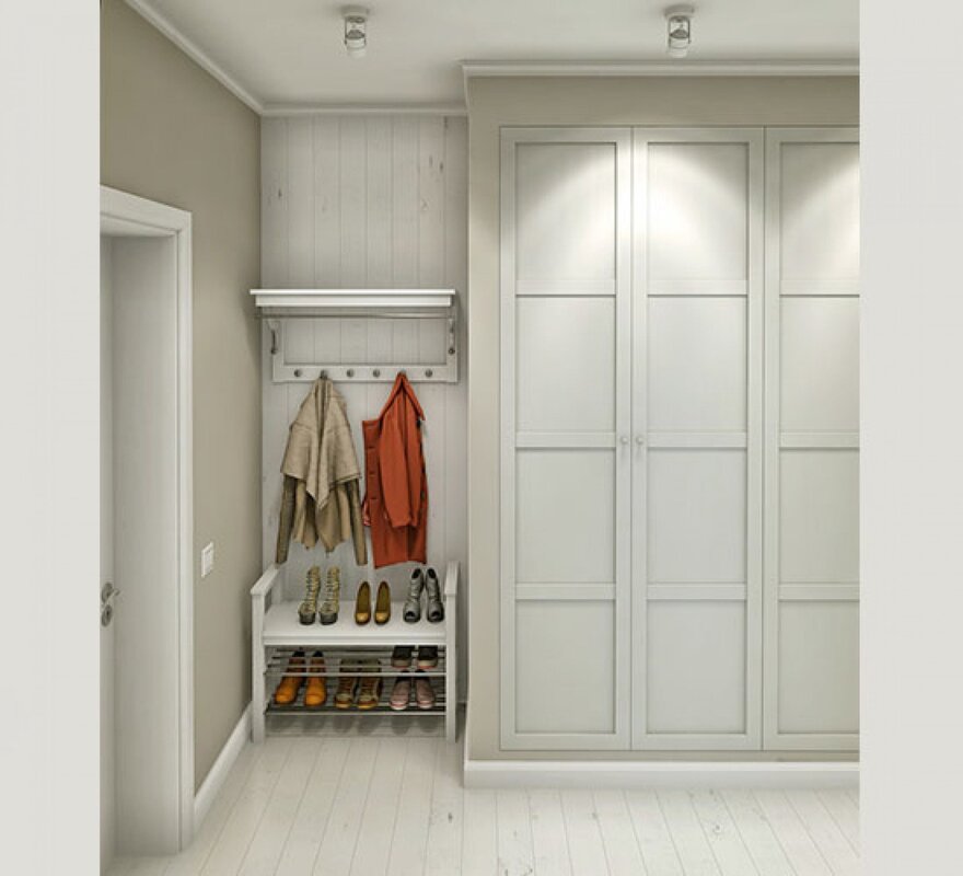 White wardrobe in the hallway