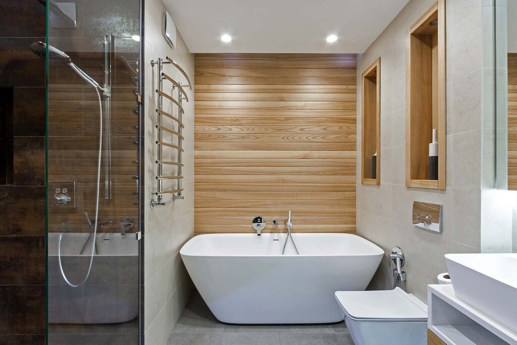 White wooden bathroom