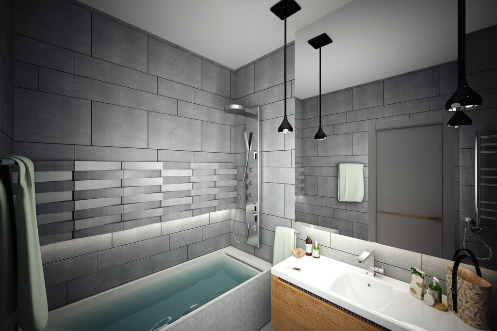 White and gray bathroom