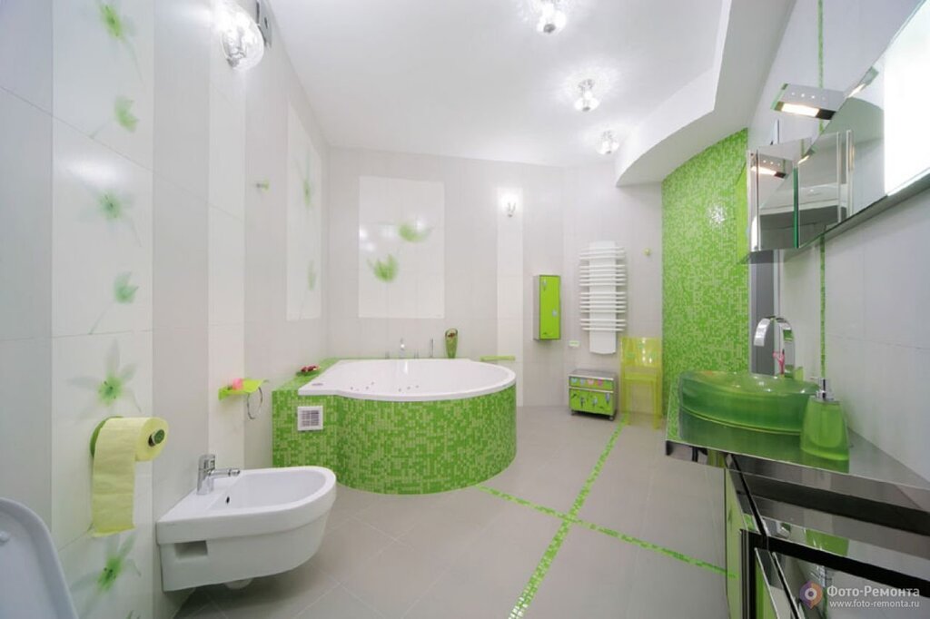 White-green bathtub