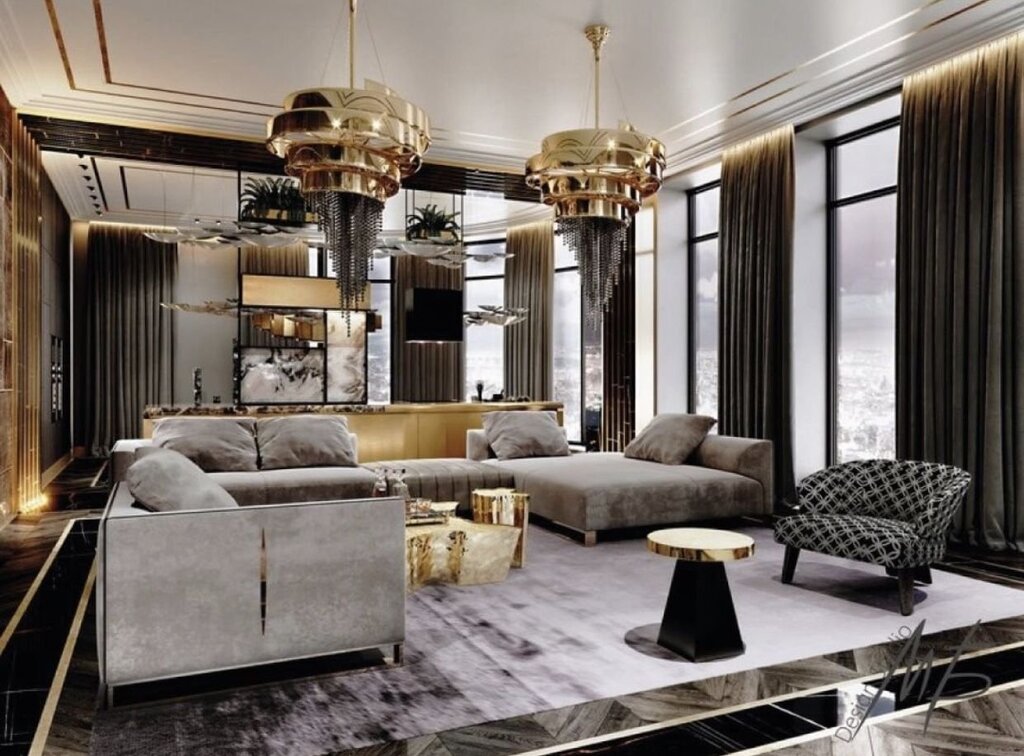 White and gold interior