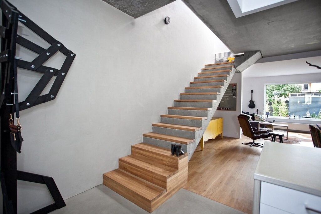 Concrete staircase in the house