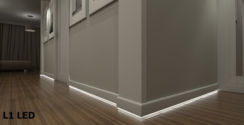 Without a baseboard with lighting